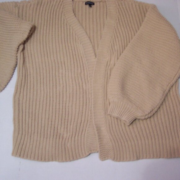 WHO WHAT WEAR OPEN CARDIGAN BEIGE - Picture 2 of 10